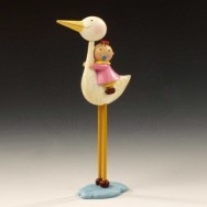 Cake topper cicogna bimba