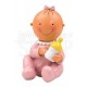 Cake topper salvadanaio bimba con biberon