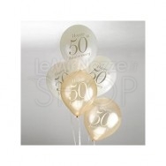 Palloncini per anniversario 50 anni di matrimonio avorio e oro 8 pezzi