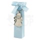 Confezione Blu con Portachiavi metallico angelo custode e confetti