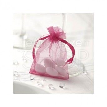 Sacchetti portaconfetti in organza fucsia 10 pezzi - LeMieNozze SHOP