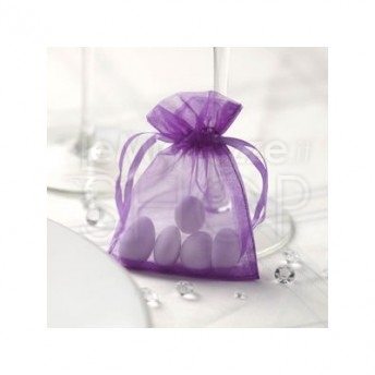 Sacchetti porta confetti in organza viola 10 pezzi - LeMieNozze SHOP