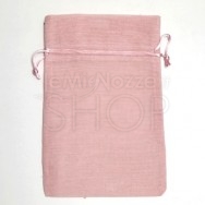 Sacchetto portaconfetti rosa in cotone misura grande 12 pezzi