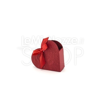 Scatola forma di cuore rossa 10 pezzi