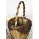 Cestino porta petali color bronzo in raso e organza