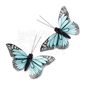 Farfalle decorative azzurro acqua 12 pezzi