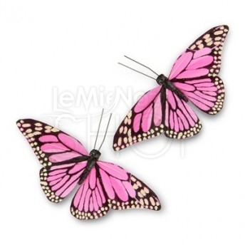 Farfalle decorative rosa 12 pezzi