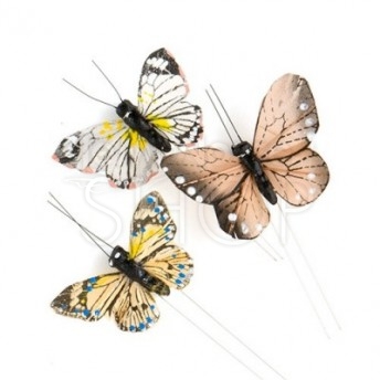Farfalle decorative marroni 25 pezzi