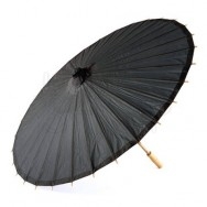 Ombrello parasole nero in carta e bamboo