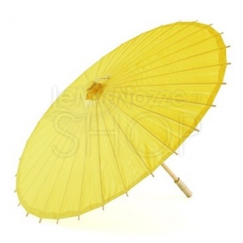 Ombrello parasole giallo limone in carta e bamboo
