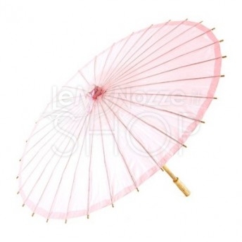 Ombrello parasole rosa vintage in carta e bamboo