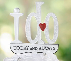 Cake topper con la scritta I do