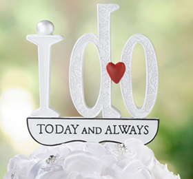 Cake topper con la scritta I Do