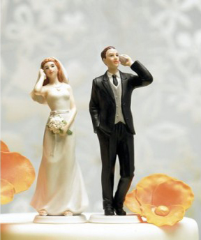 Cake topper sposi al cellulare