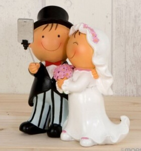 Cake topper sposi con selfie