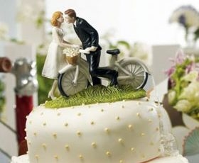  Cake topper Sposi in bicicletta