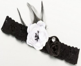 Giarrettiera vintage in pizzo nero 
