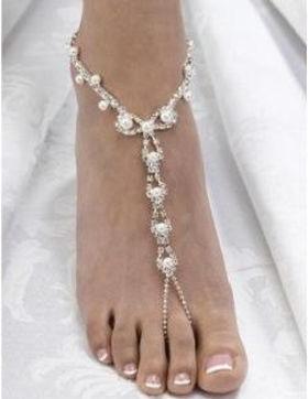  Set 2 pezzi perle e strass - gioielli per i piedi