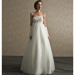 Abito da sposa stile impero con strascico staccabile Mod. Angelica